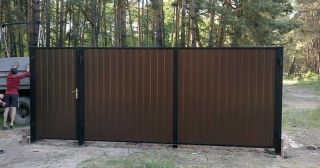 Купить распашные ворота из профнастила Анжеро-Судженск, цена от 2763 руб.
